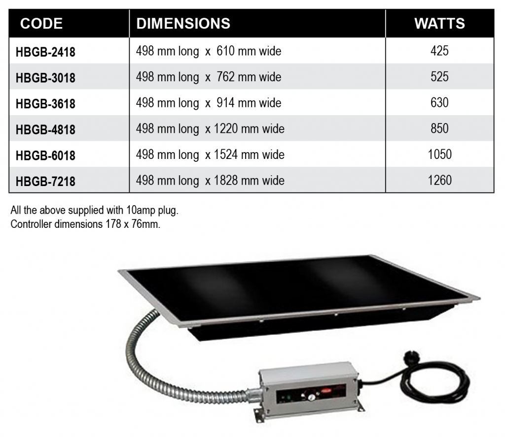 HATCO HBGB HEATED BLACK CERAMIC GLASS